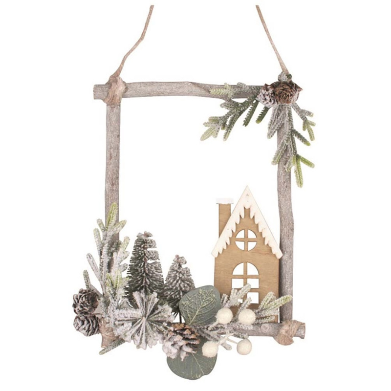 Dekorace ze dřeva na zavěšení 22 x 29 x 7 cm Anděl Přerov s.r.o.