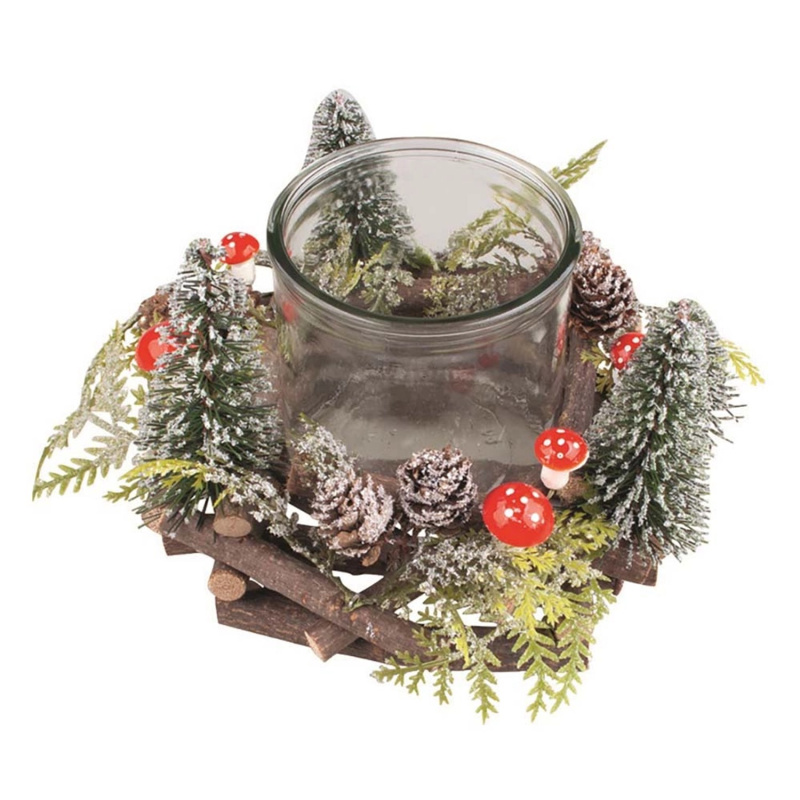 Svícen s muchomůrkami o 19 x 12 cm Anděl Přerov s.r.o.