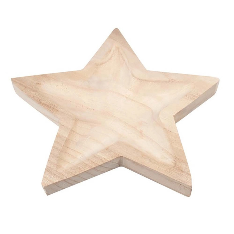 Dekorační mísa hvězda dřevěná 25,5 x 4,5 x 25,5 cm Anděl Přerov s.r.o.
