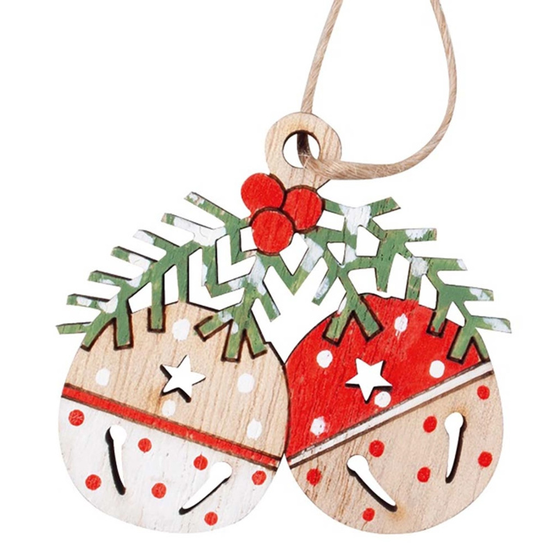 Rolničky dřevěné na zavěšení 5 x 4,5 x 0,5 cm, 2 ks v sáčku Anděl Přerov s.r.o.