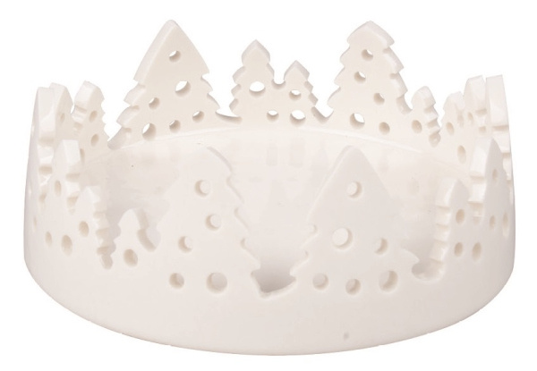 Dekorace z porcelánu se stromečky 10,5 x 4 x 10,5 cm Anděl Přerov s.r.o.