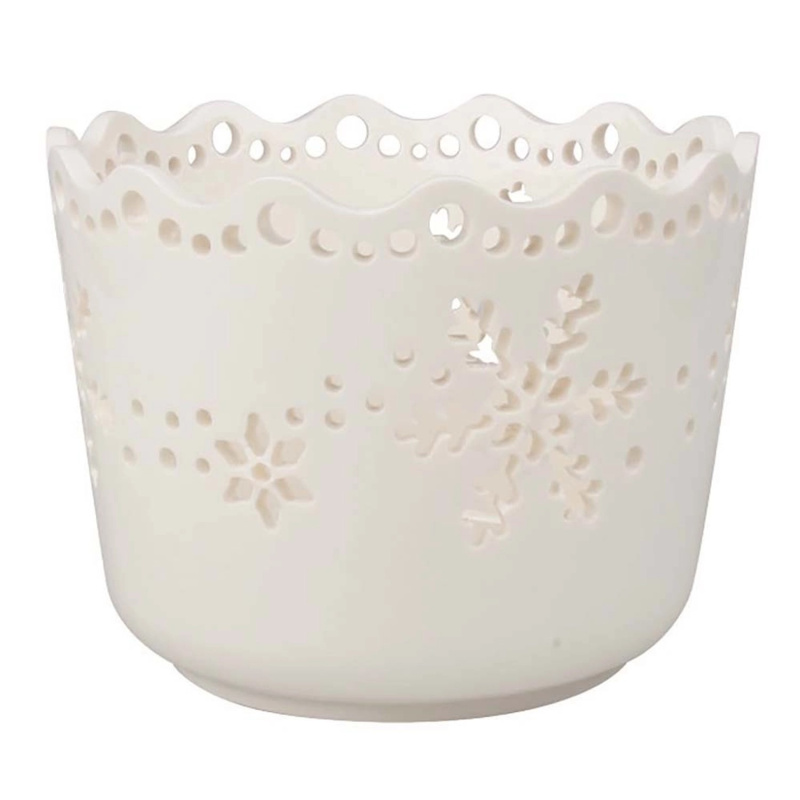 Květináč s vánočním dekorem z porcelánu 14 x 10,5 x 14 cm Anděl Přerov s.r.o.