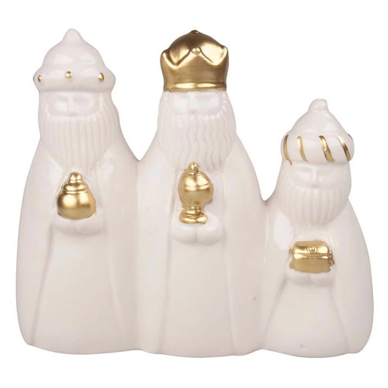 Tři králové se zlatým dekorem z porcelánu 13 x 12 x 5 cm Anděl Přerov s.r.o.