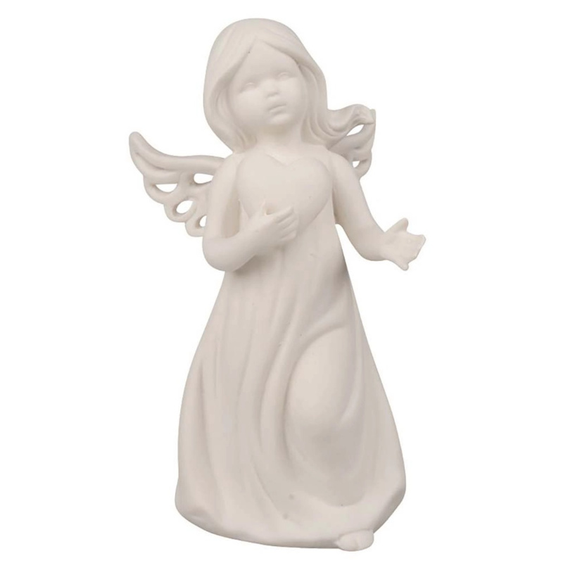 Anděl se srdcem porcelánový 9 x 17,5 x 10 cm Anděl Přerov s.r.o.
