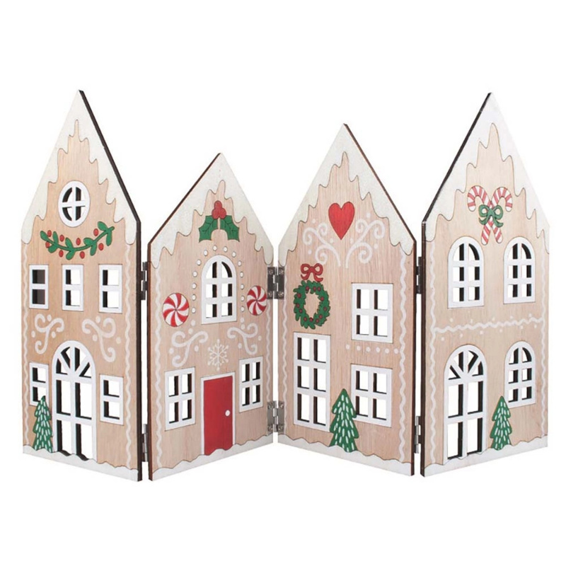 Dřevěné vánoční leporelo chaloupky na postavení 45,5 x 25 x 0,5 cm Anděl Přerov s.r.o.