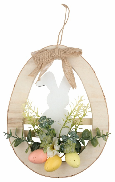 Vejce s dekorem dřevěné 21 x 28 x 4 cm na zavěšení Anděl Přerov s.r.o.