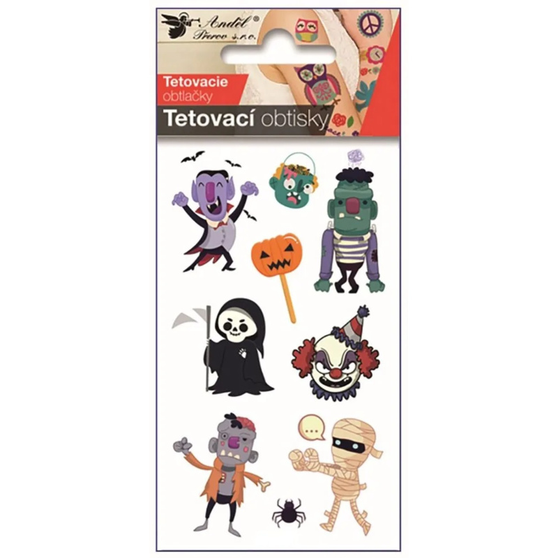 Tetovací obtisky Strašidla 10,5 x 6 cm Anděl Přerov s.r.o.