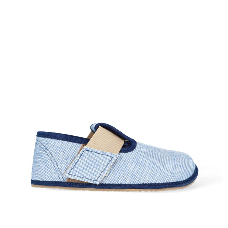 Barefoot chlapecké přezůvky Pegres, BF01 textil, modrá - 22