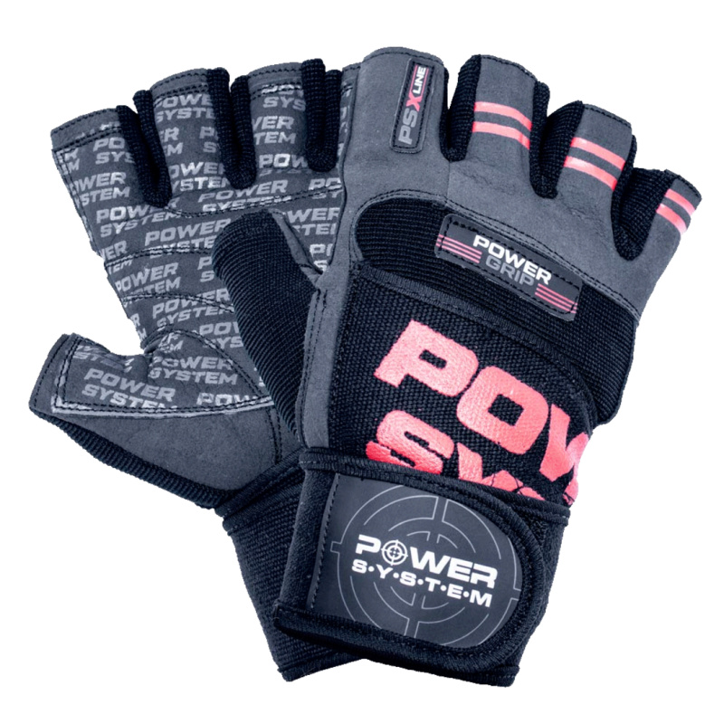 Power System Fitness rukavice POWER GRIP červená - M