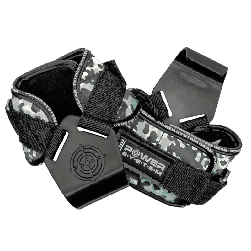 Power System Posilovací háky POWER HOOKS CAMO PS-3370 - šedá XL
