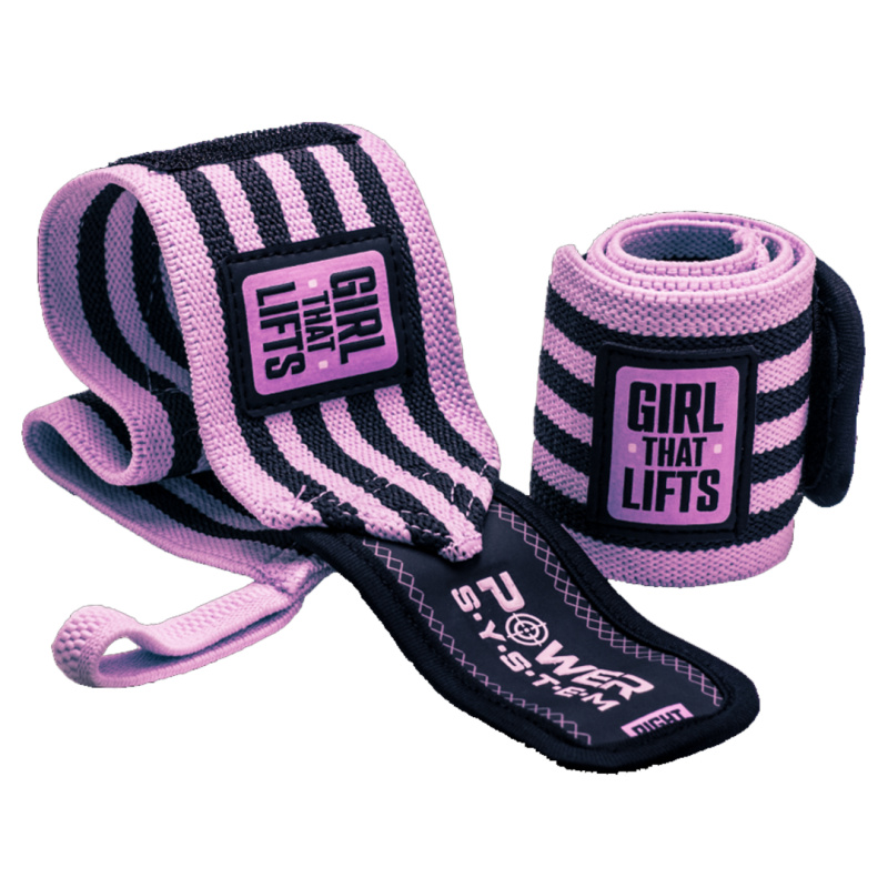 POWER SYSTEM dámské posilovací bandáže na zápěstí Wrist Wraps GTL - růžová