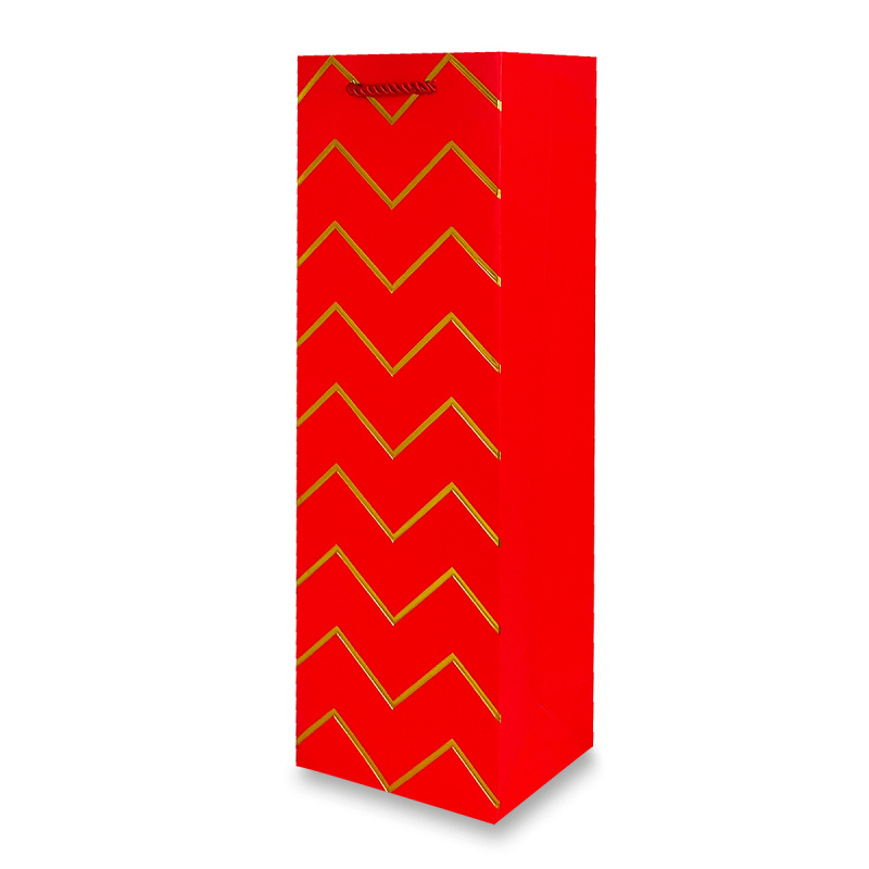 Dárková papírová taška na lahev - red