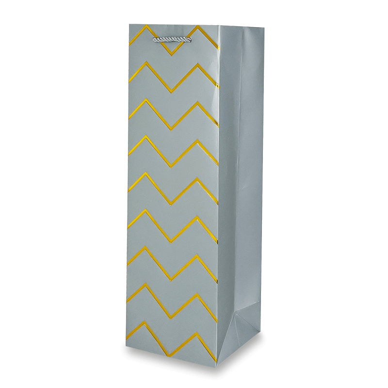 Dárková papírová taška na lahev - silver