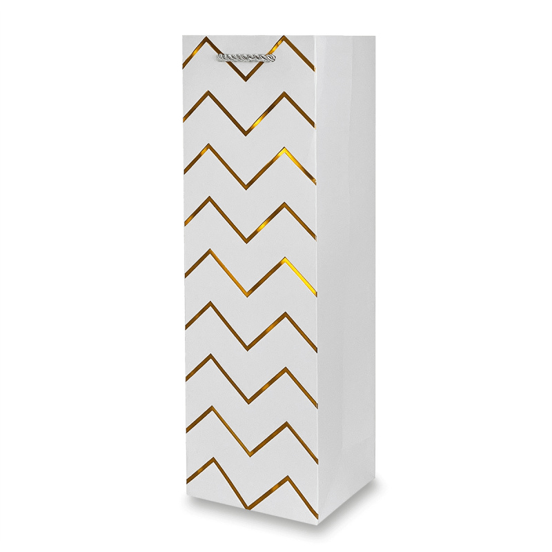 Dárková papírová taška na lahev - white