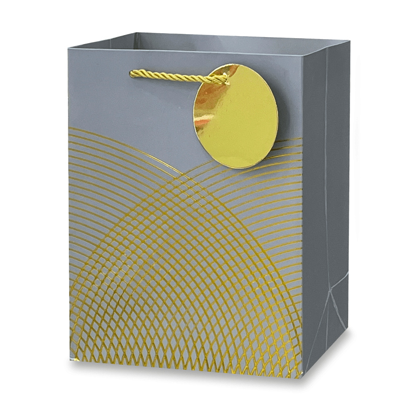 Dárková papírová taška - velikost M, silver