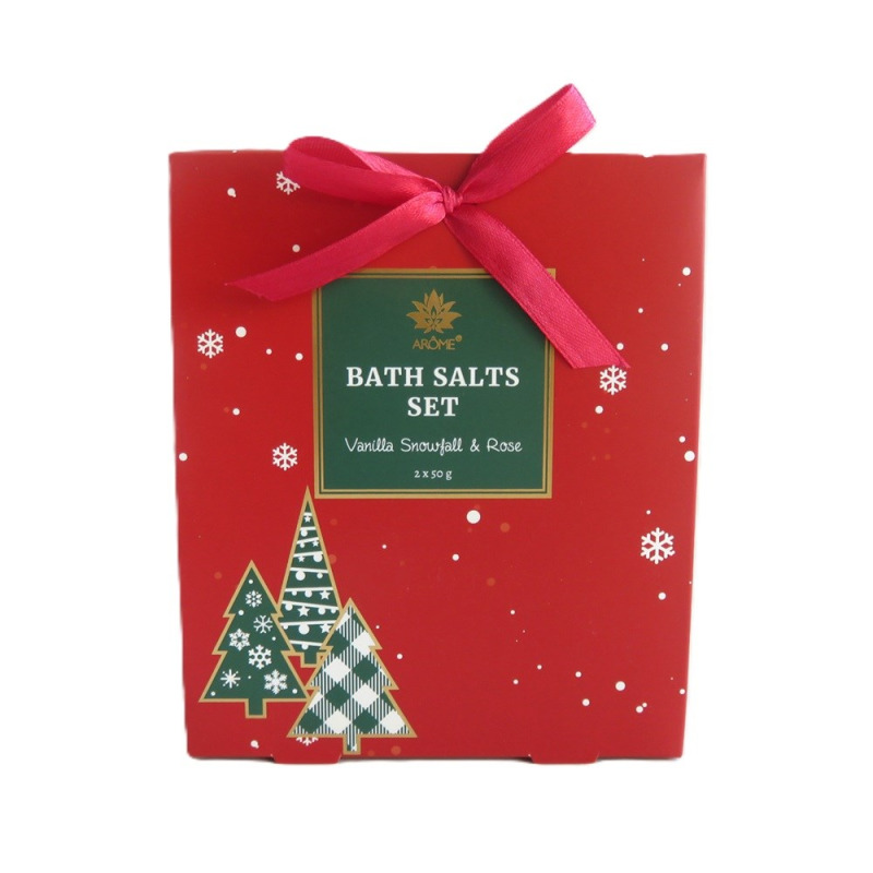 ARÔME - VANILLA SNOWFALL and ROSE  Dárková sada, 2x50g Koupelová sůl