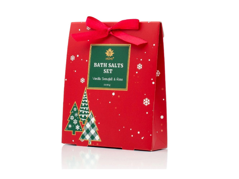 ARÔME - VANILLA SNOWFALL and ROSE  Dárková sada, 2x50g Koupelová sůl