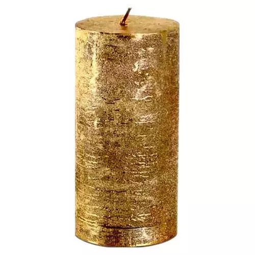 Arôme Rustikální svíčka metalická zlatá 5x8cm