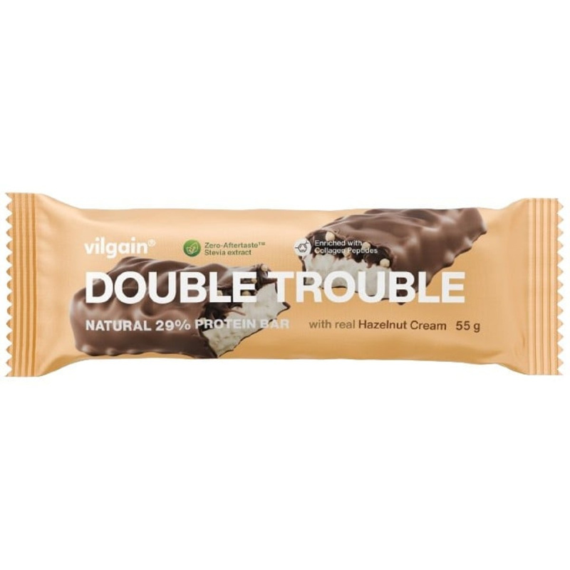 Vilgain Double Trouble Protein Bar Lískooříškový krém s mléčnou čokoládou