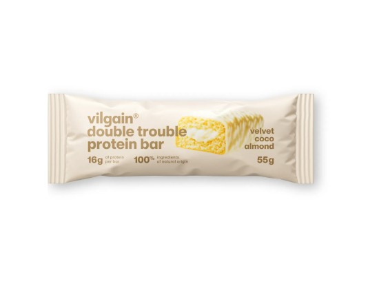 Vilgain Double Trouble Protein Bar Proteinová kokosová tyčinka v bílé čokoládě