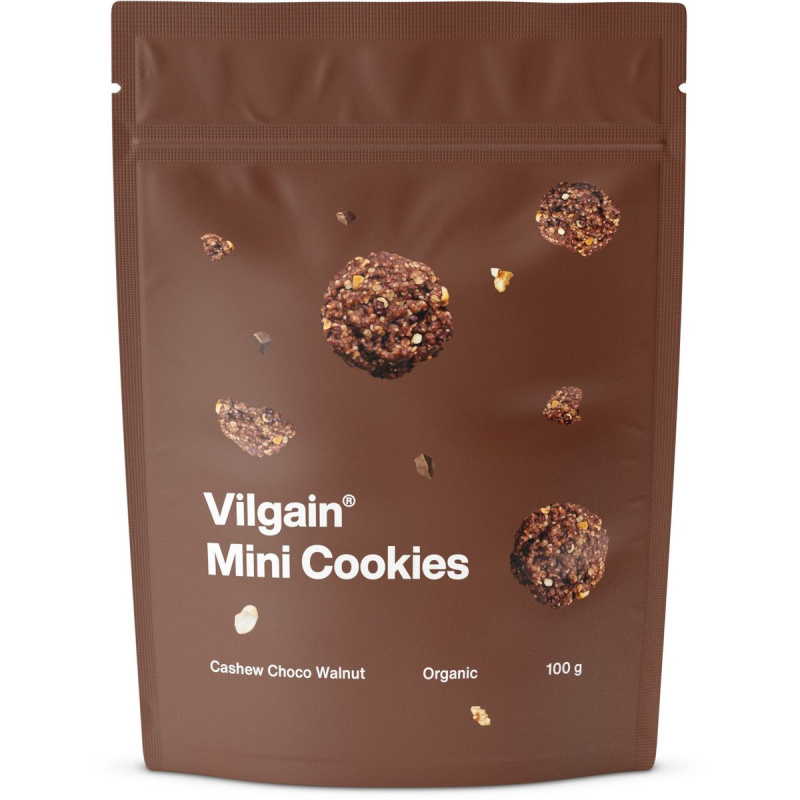 Vilgain BIO Mini Cookies kešu, čokoláda a vlašské ořechy