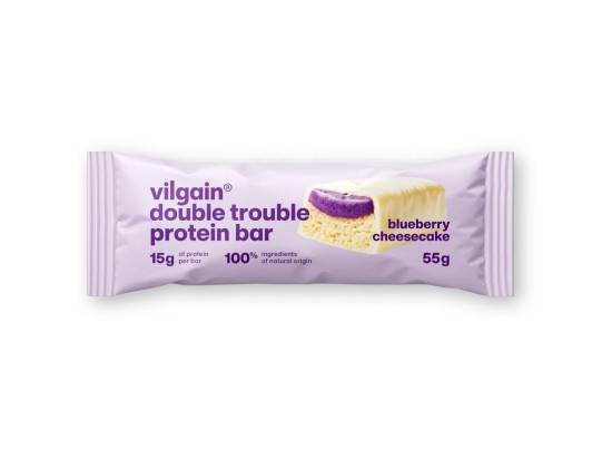 Vilgain Double Trouble Protein Bar Borůvkový cheesecake