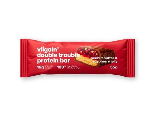 Vilgain Double Trouble Protein Bar arašídové máslo & malinový džem