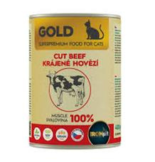 IRONpet Gold Cat Hovězí krájená svalovina, konzerva 400g