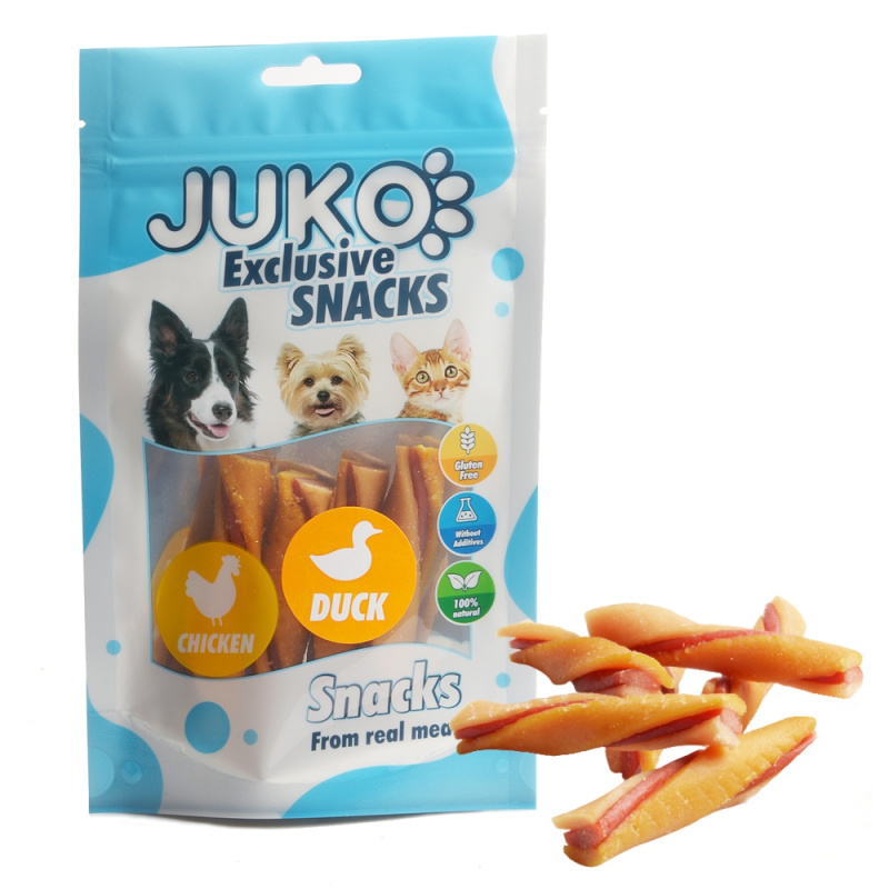 Chicken, Duck & Pumpkin Tricolor Twist JUKO Snacks 70g