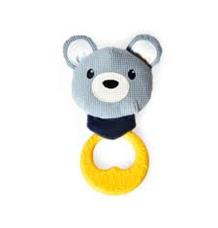 Hračka pískací medvěd s kroužkem 1 ks
