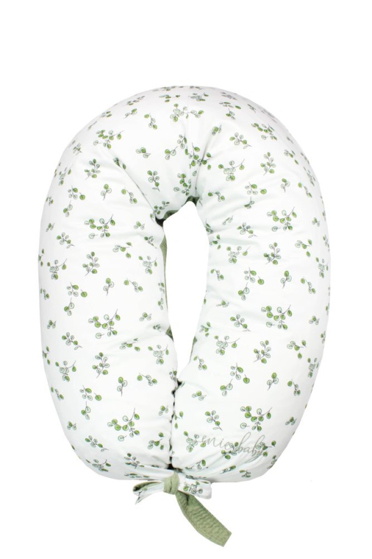 enie baby Kojící polštář GREEN LEAVES / KHAKI z paměťové pěny