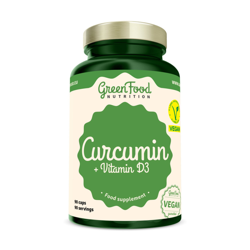 GreenFood Curcuma (Kurkuma) + Vitamín D3 60 kapslí