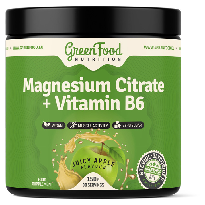 GREENFOOD NUTRITION Magnesium Citrate +Vitamin B6 juicy apple 150 g
