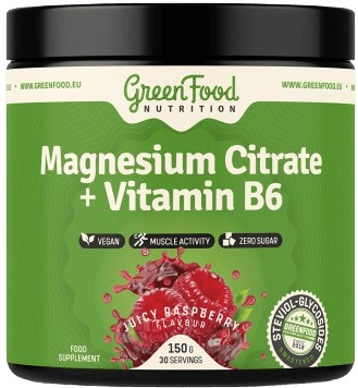 GreenFood Magnesium Citrate + Vitamin B6 150 g - citron