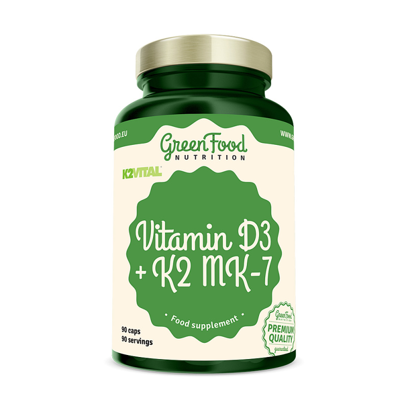 GREENFOOD NUTRITION Vitamin d3 + k2 mk-7 vital delta 90 kapslí