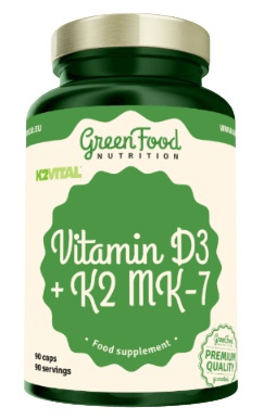 GREENFOOD NUTRITION Vitamin d3 + k2 mk-7 vital delta 90 kapslí