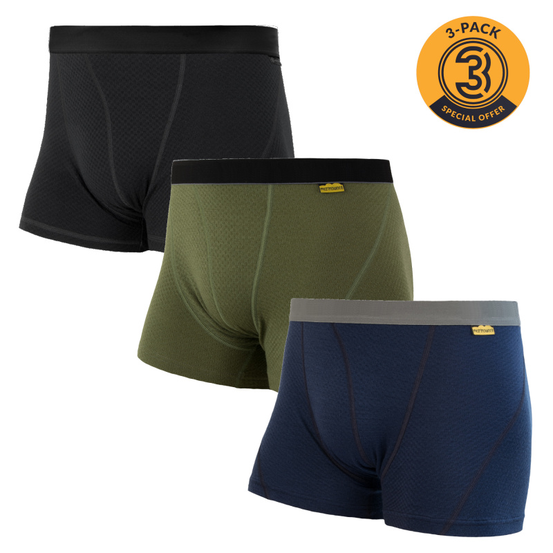 EGLOO Merino EGLOO DF MERINO 3 PACK pánské boxery, černá/modrá/zelená Velikost: 3XL