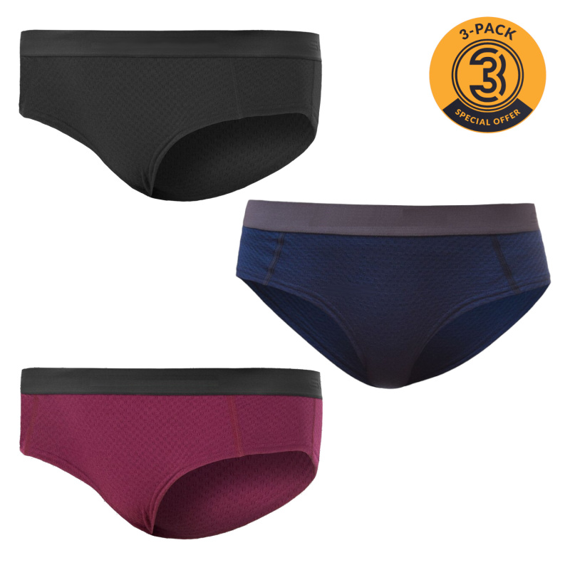 EGLOO Merino EGLOO DF MERINO 3 PACK dámské kalhotky, černá/modrá/lilla Velikost: S