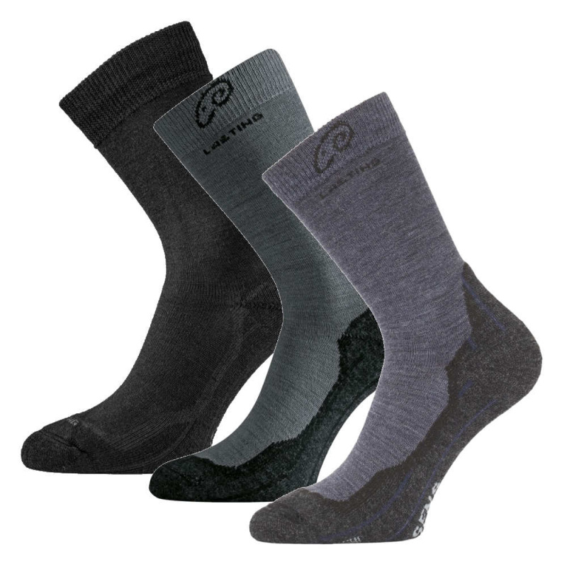 LASTING merino ponožky WHI 3-PACK černá+šedá+modrá