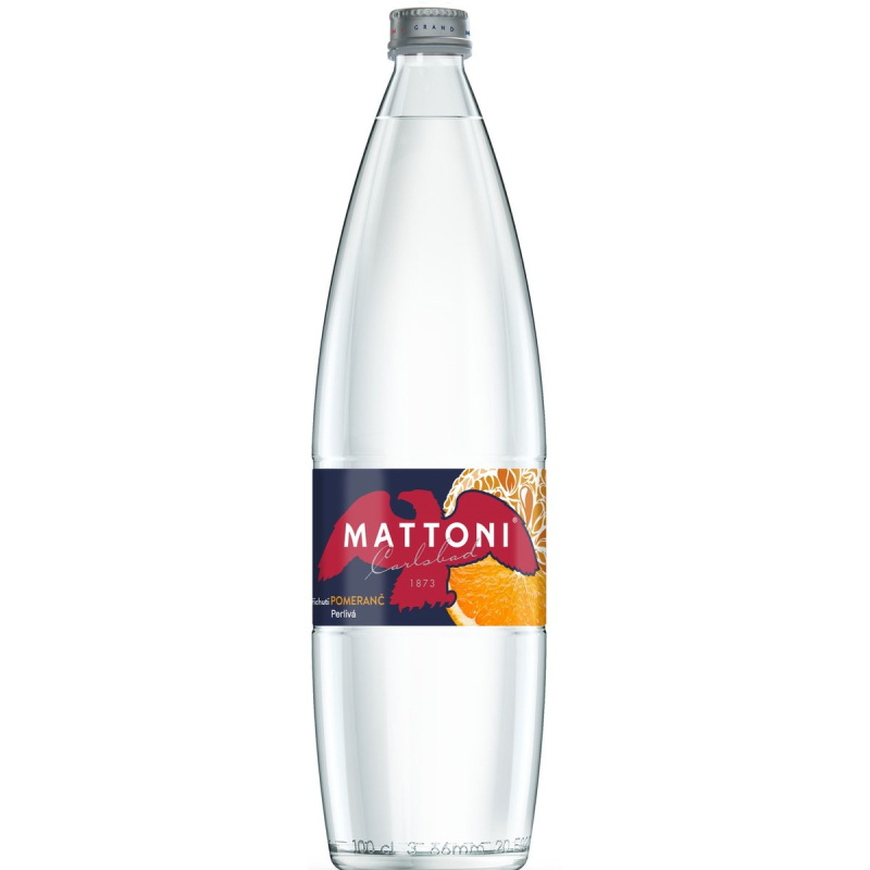 Mattoni Minerální voda perlivá pomeranč sklo