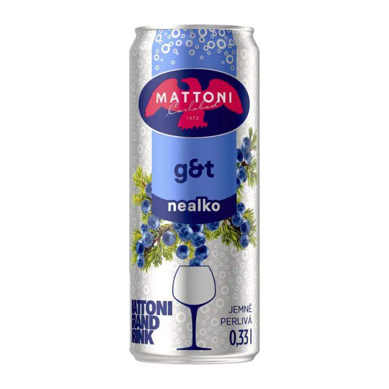 Mattoni Nealko drink G&T plech