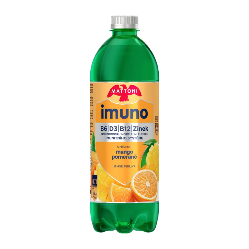 Mattoni Imuno - minerální voda - mango & pomeranč, 700 ml