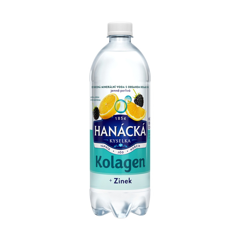 Hanácká kyselka Kolagen - ochucená minerální voda - ostružina a citron, 700 ml