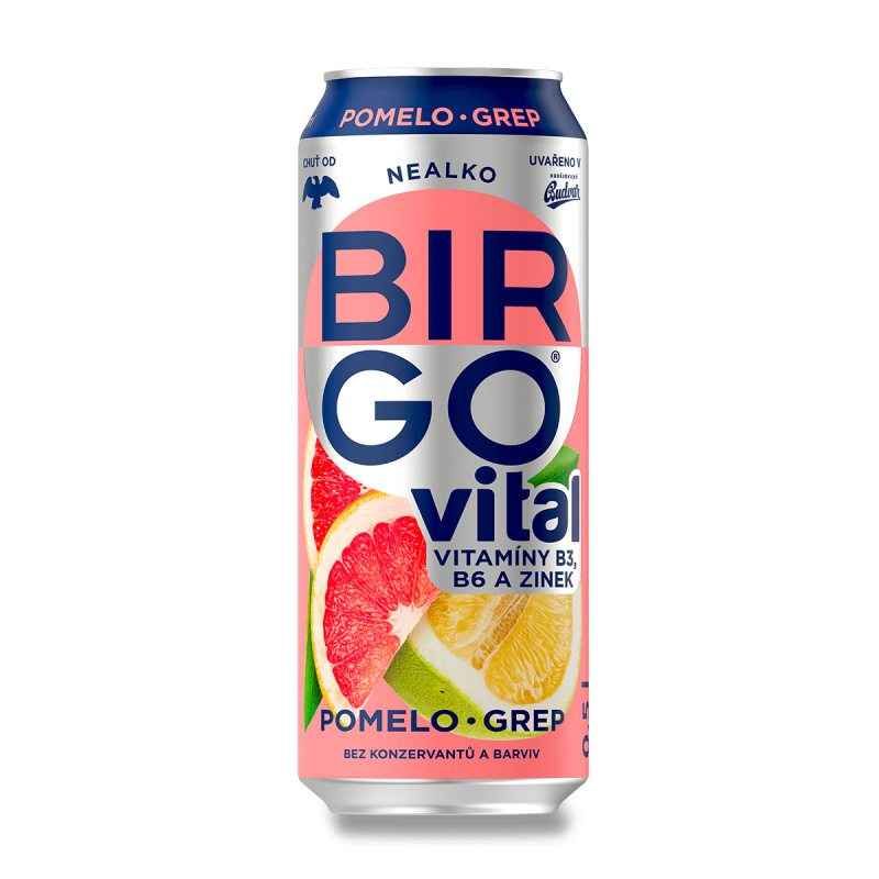 Birgo Vital - nealkoholické pivo - 500 ml, Pomelo & Grep