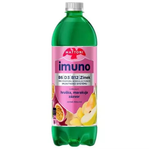 Mattoni Imuno - minerální voda - hruška & marakuja & zázvor, 700 ml