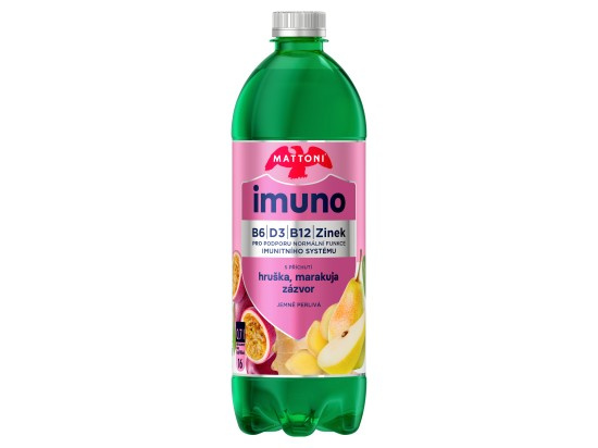 Mattoni Imuno - minerální voda - hruška & marakuja & zázvor, 700 ml