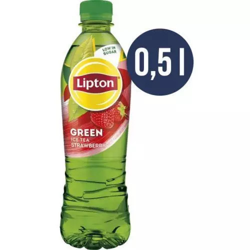 Lipton - ledový čaj - Zelený čaj, jahoda, 0,5 l