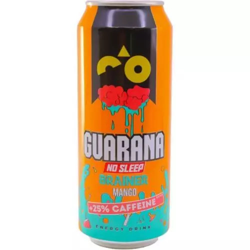 Guarana Mango brainer energetický nápoj plech