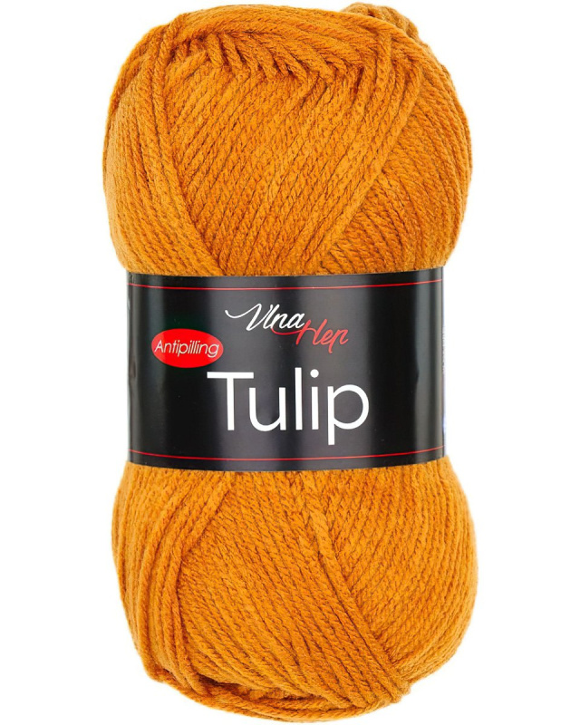 Pletací / háčkovací příze Vlna-Hep TULIP 41050 hořčicová, jednobarevná, antipillingová, 100g/170m