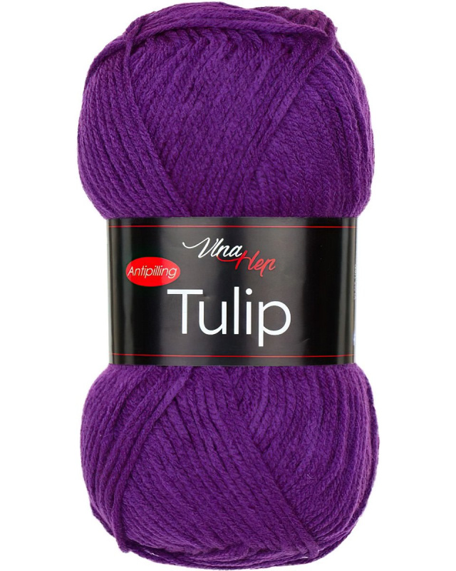 Pletací / háčkovací příze Vlna-Hep TULIP 41100 ostře fialová, jednobarevná, antipillingová, 100g/170m